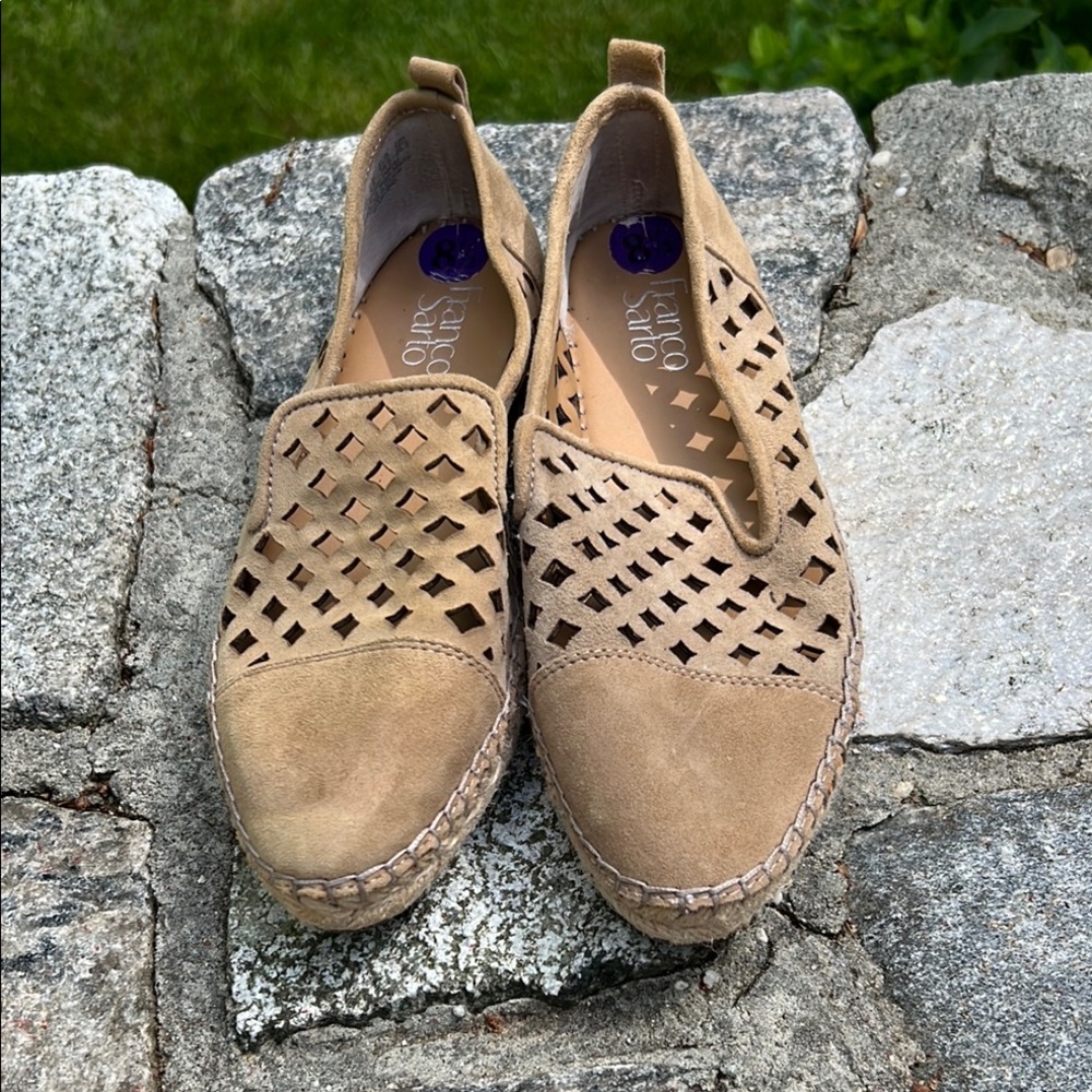 Tan Suede Espadrille Flats